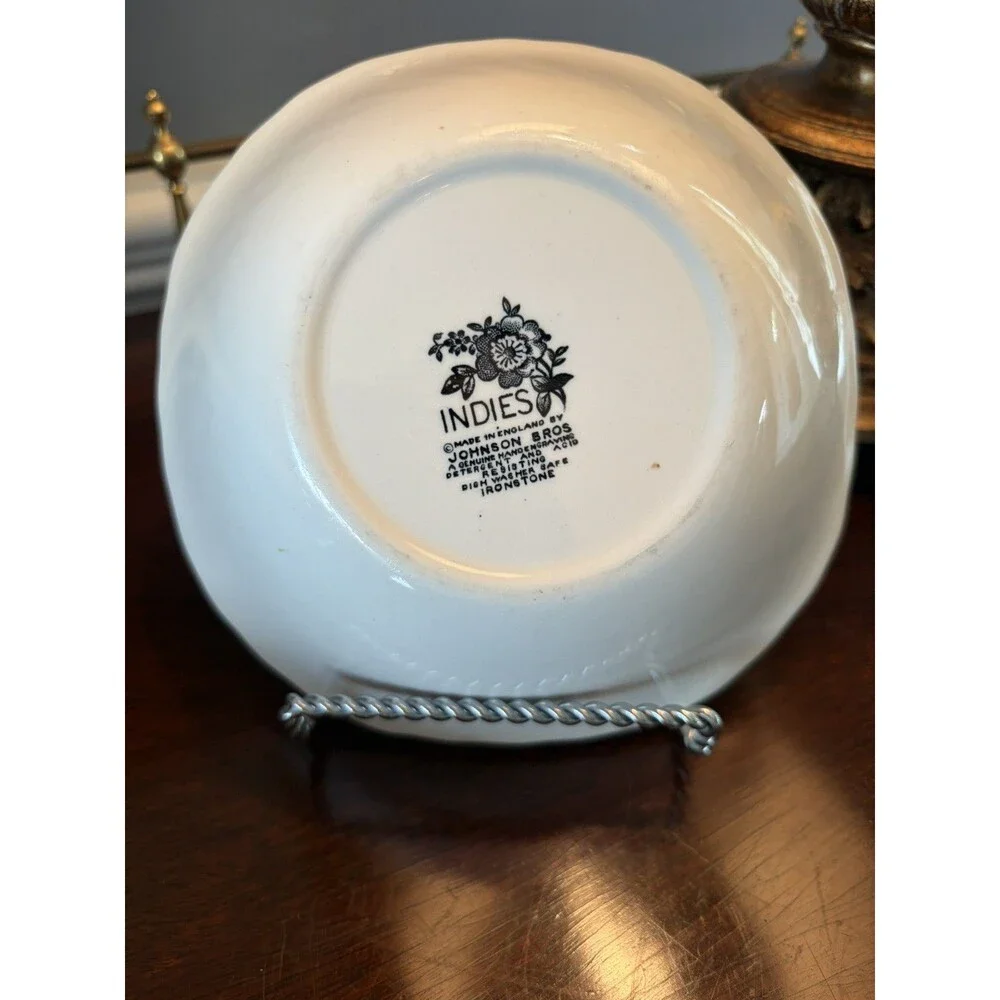 Indies Blue Johnson Brothers Cereal Bowls Lot of Four Square Cereal Bowls